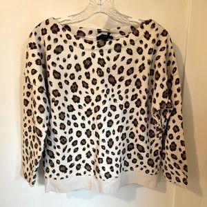 J. Crew wide neck cheetah sweater pullover